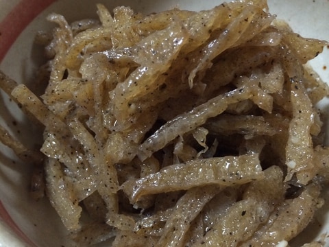 凍み蒟蒻のニンニク炒め